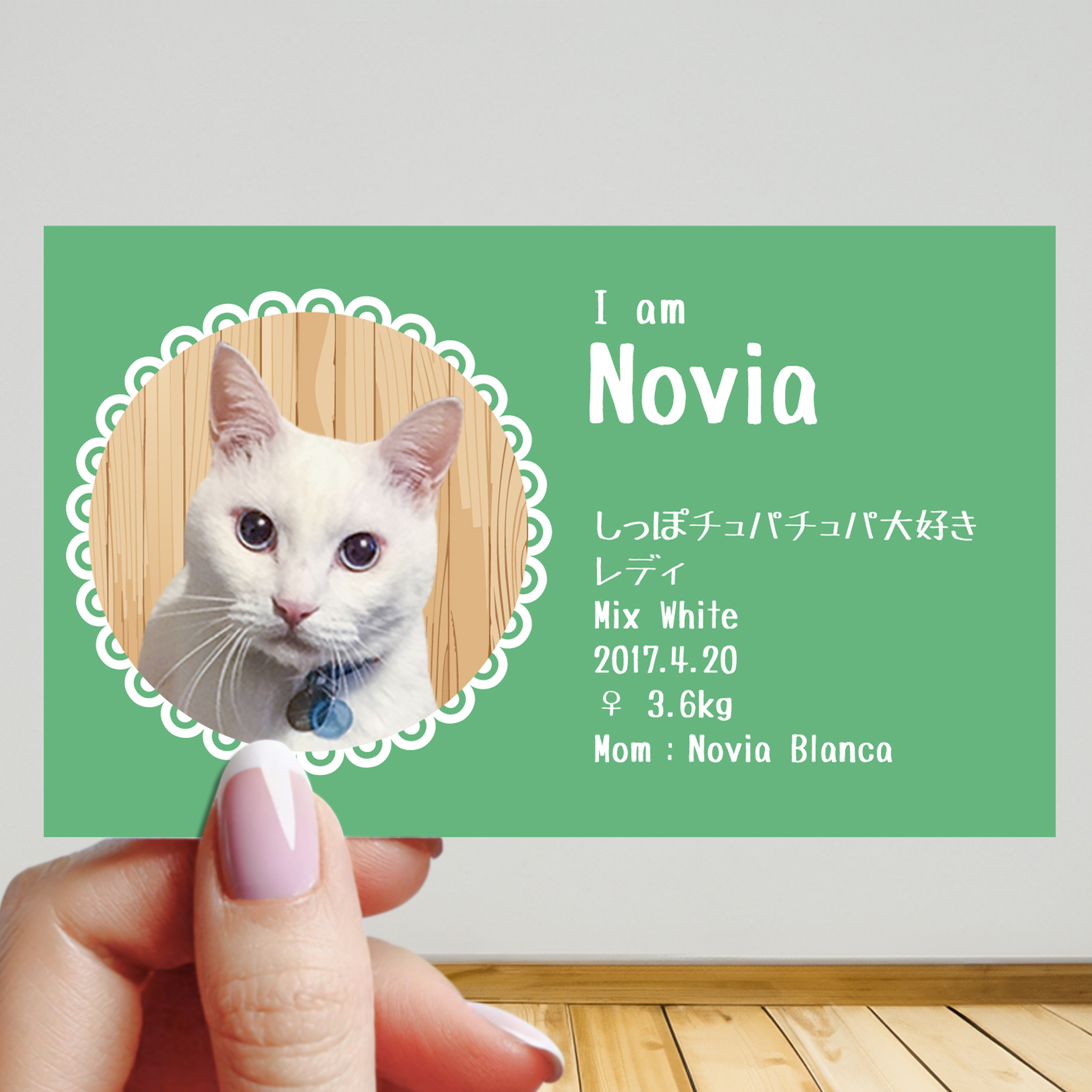 vol.11 うちの子名刺『両面版』 レース丸枠