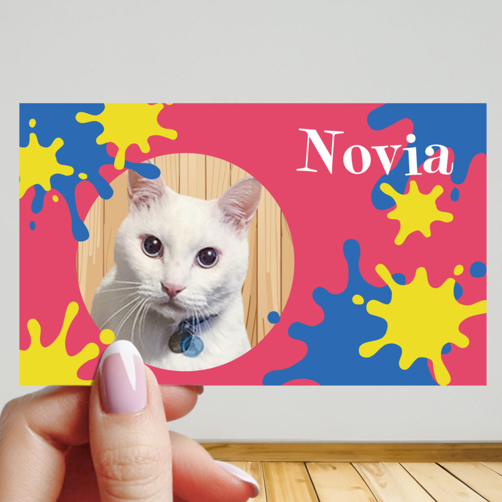 vol.18 うちの子名刺『両面版』 ポップなペンキペイント風 2